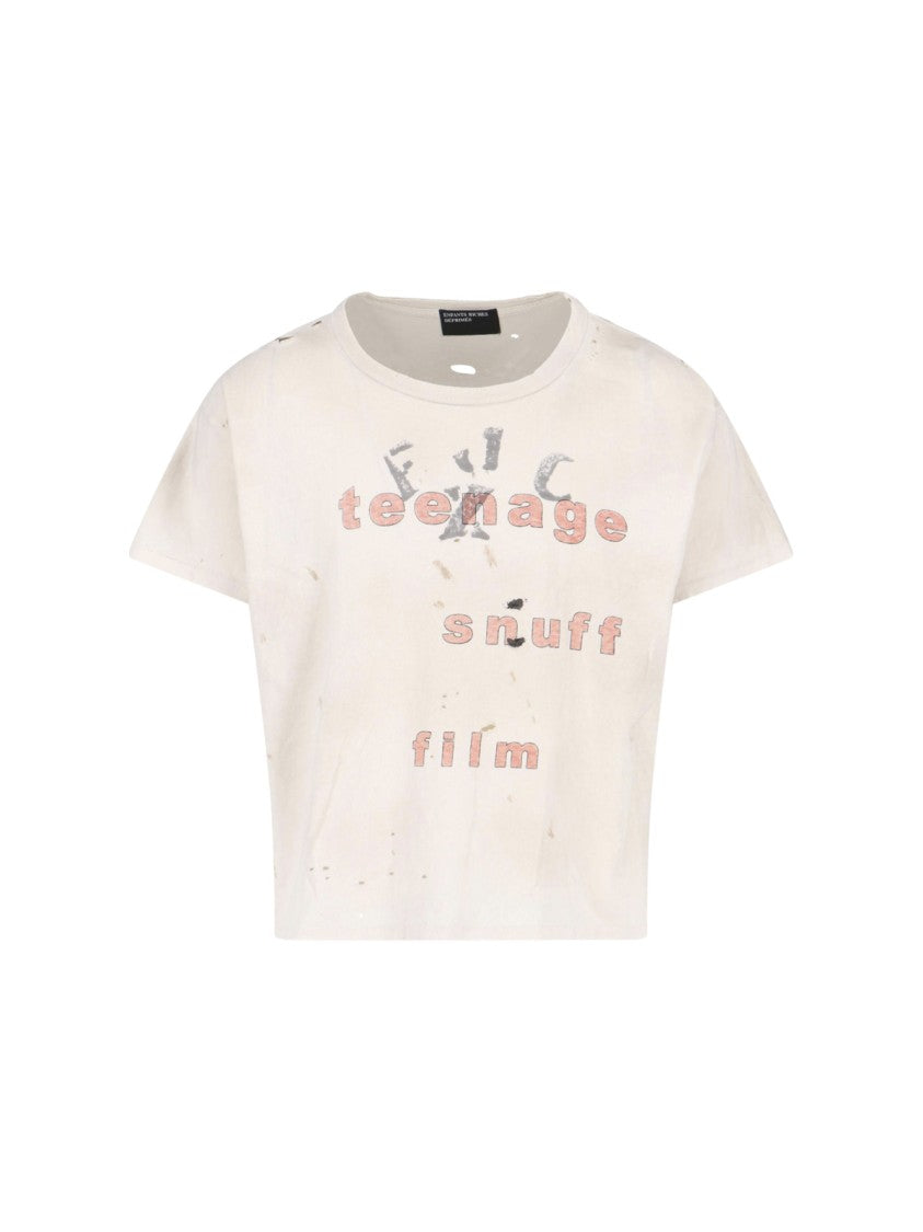 Enfants Riches Déprimés Minimalist White T-Shirt With Standard Crew Neckline