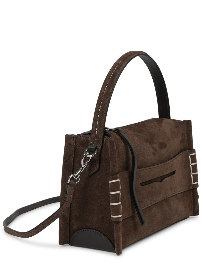 J. W. Anderson Small Rectangular Handbag In Rich Brown Suede