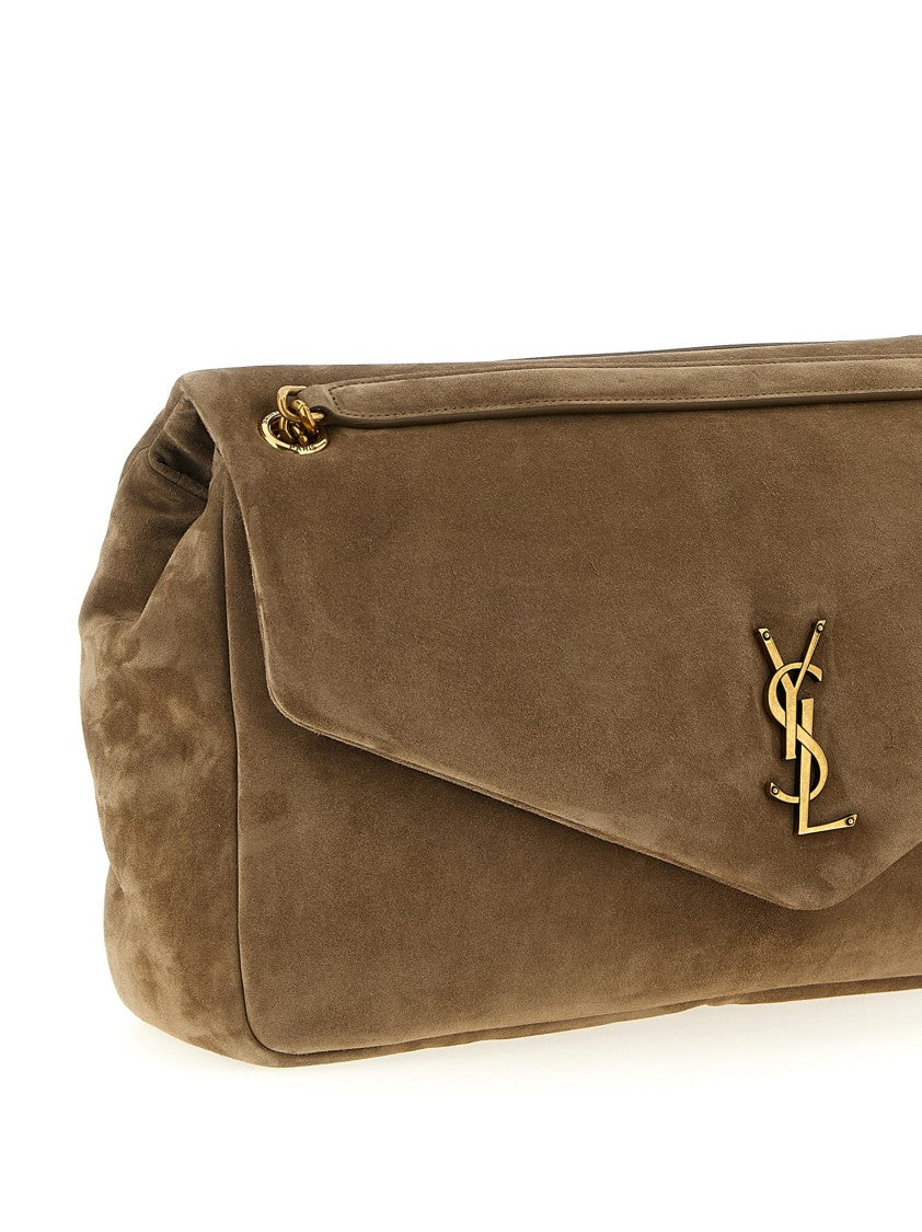 Saint Laurent Calypso Suede Shoulder Bag With Chain Strap