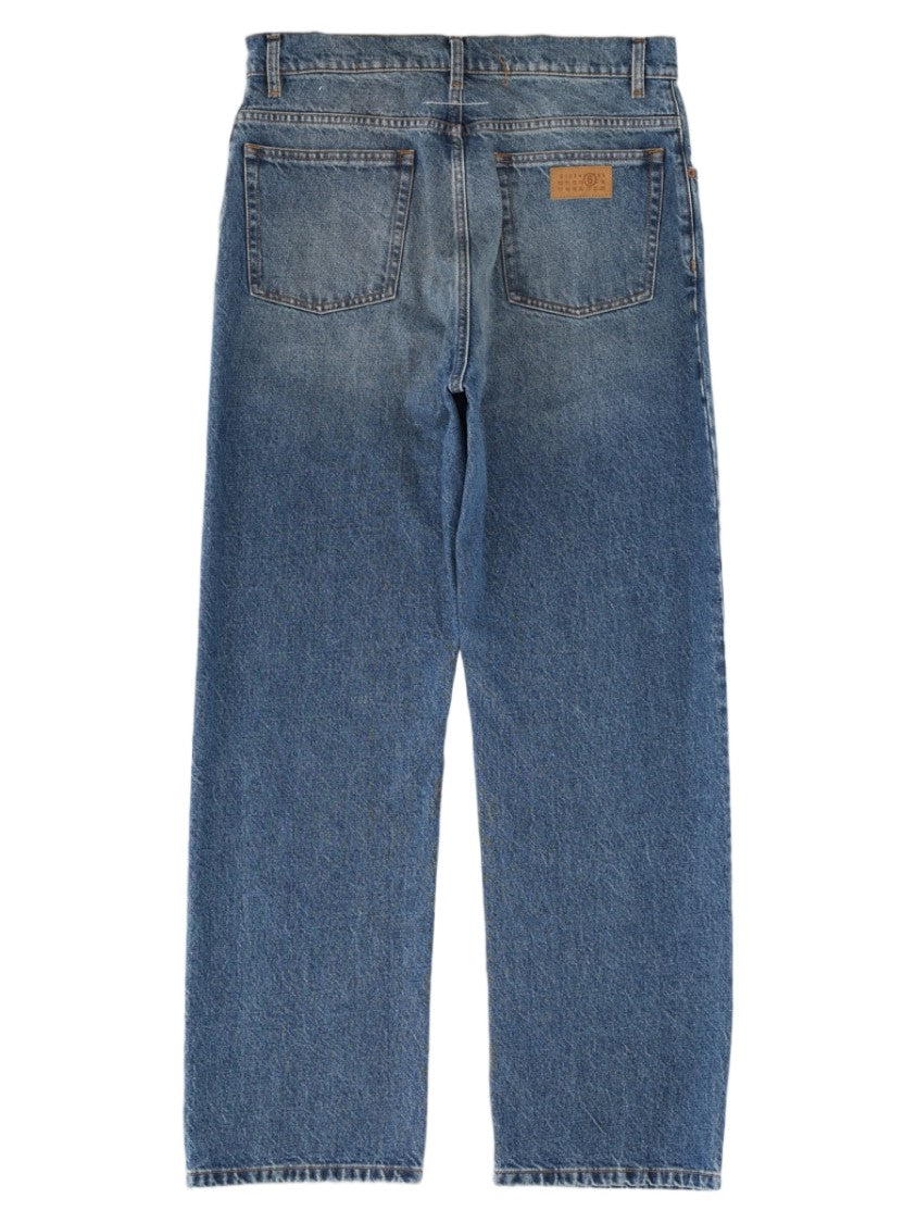 Mm6 By Maison Margiela Straight-Leg Faded Denim Jeans