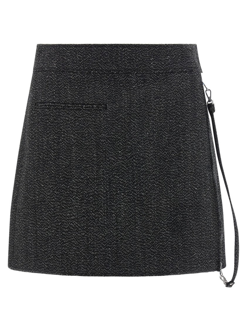 Courrèges 'Zipped Caviar Mini' Skirt
