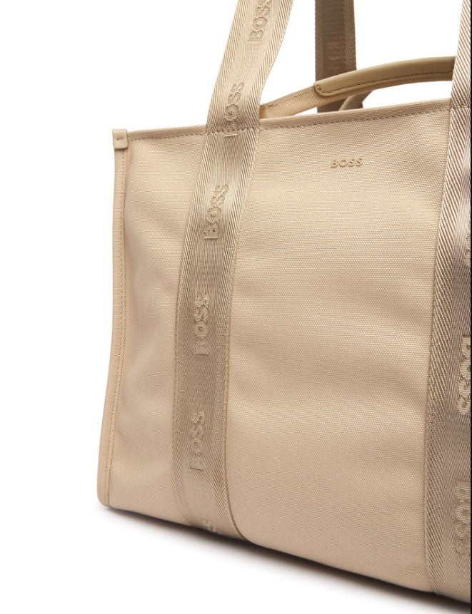 Boss Beige Sandy Tote Shoulder Bag