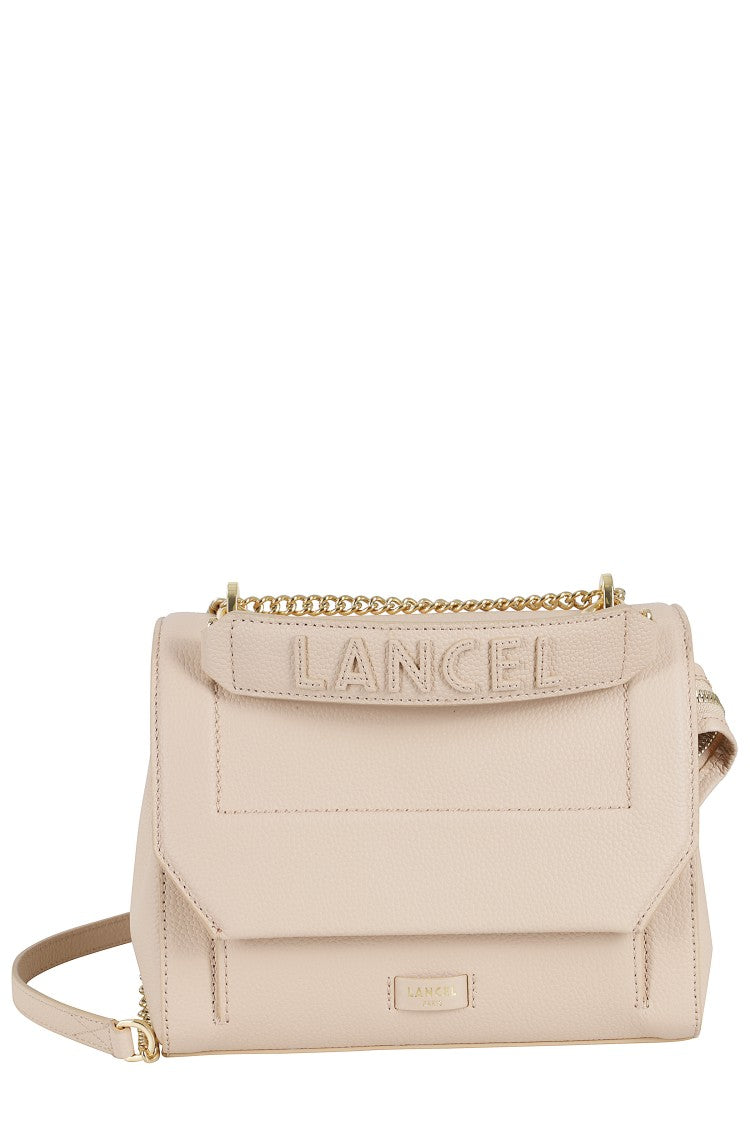 Lancel M Handbag In Cappuccino Grained Leather