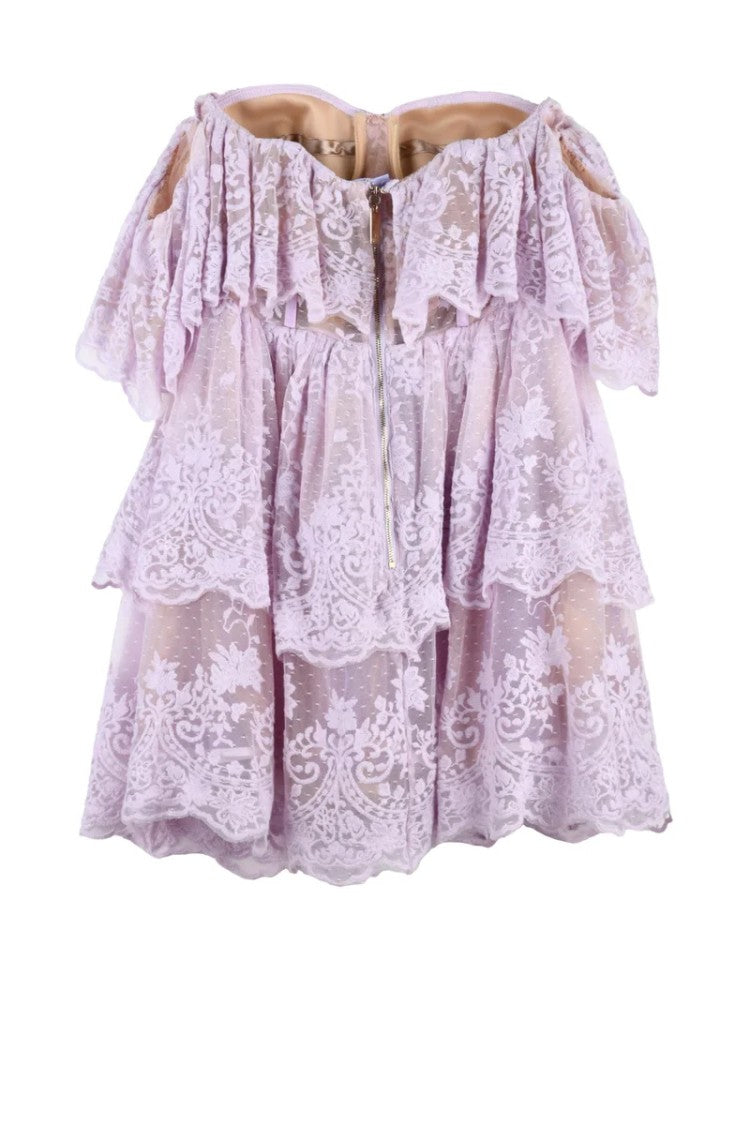 Elisabetta Franchi Mini Dress Polyamide Cotton - Wisteria