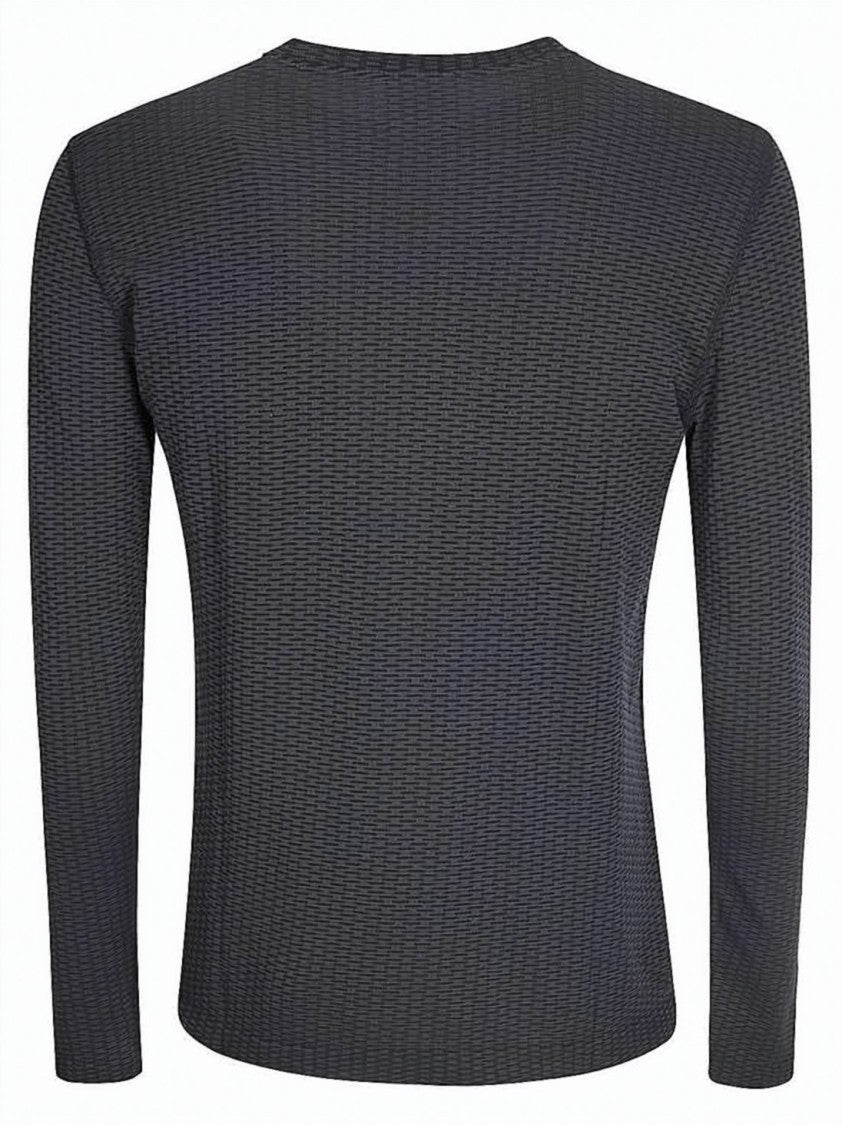 Roa Black Long-Sleeve Fitted Textured Training Top