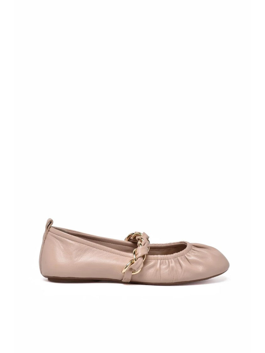 Marella Leather Ruched Flats