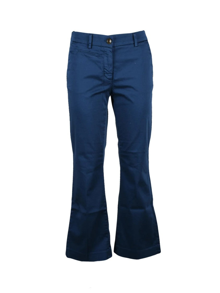 Mason's Wide Leg Flared Trousers - Blue