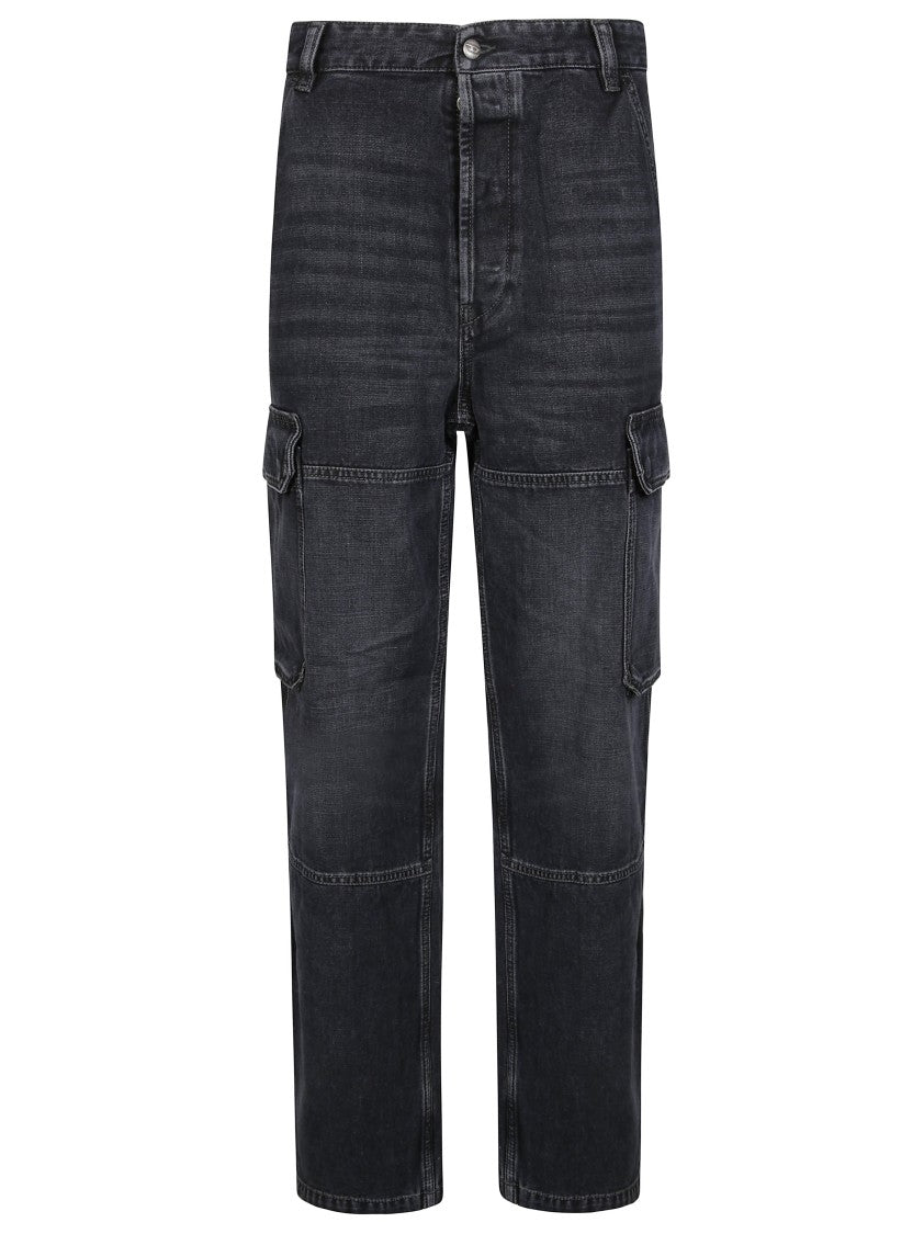Diesel D-Uty-Cargo Black Cargo Jeans With Multi-Pocket Design