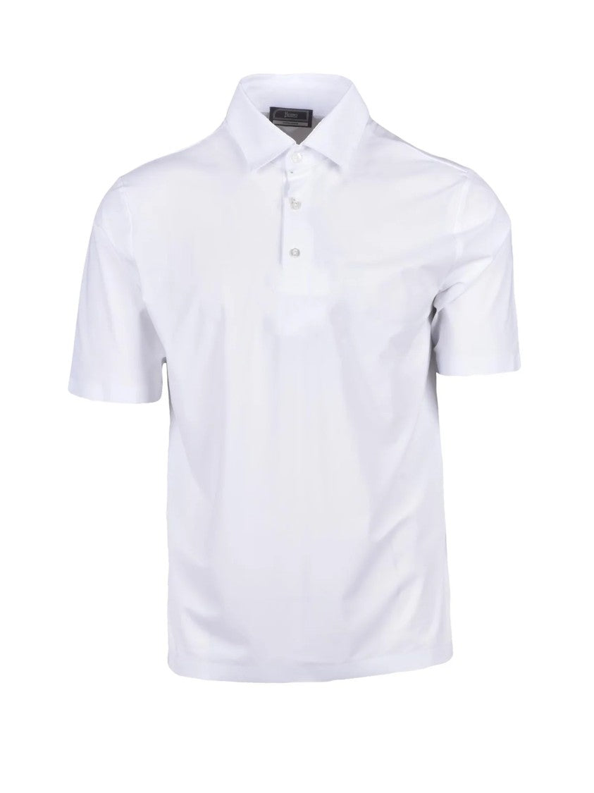 Herno White Polyamide Elastane Technical Fabric Polo