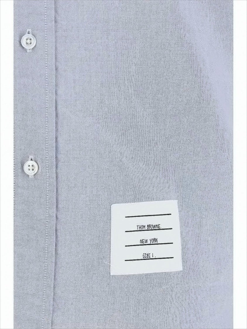 Thom Browne Long-Sleeve Light Blue Shirt With Red Piping
