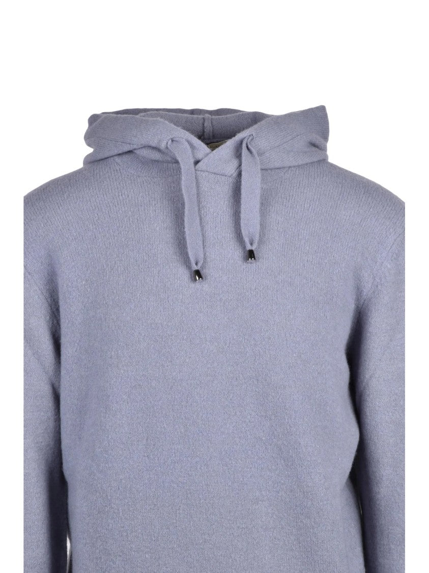 Filippo De Laurentiis Stone Merino Wool-Blend Knit Sweatshirt