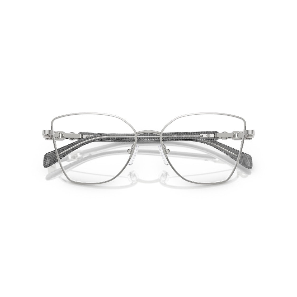Michael Kors 0Mk3090 Thin Silver Metal Cat-Eye Eyeglasses With Textured Temple Arms