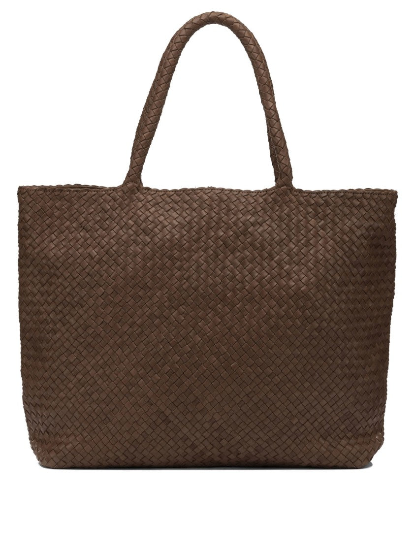 Officine Creative Spacious Woven Leather Shoulder Bag