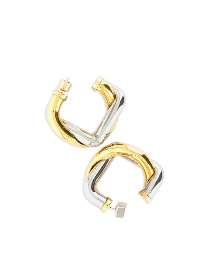 Jacquemus Gold Tone Brass Open Hoop Earrings