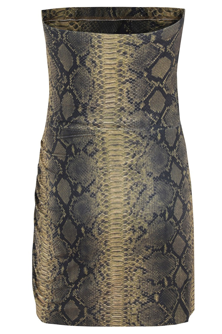 Norma Kamali Strapless Side Drape Pickleball Dress