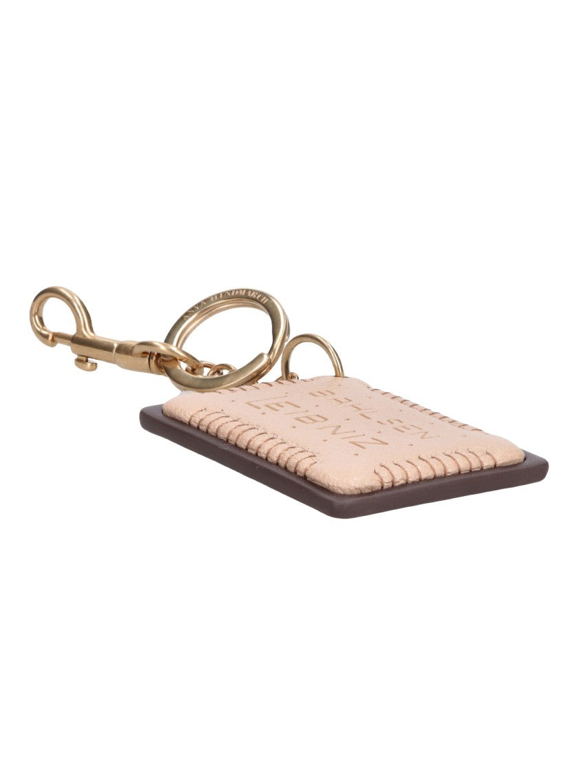 Anya Hindmarch Brown Choco Leibniz Leather Charm
