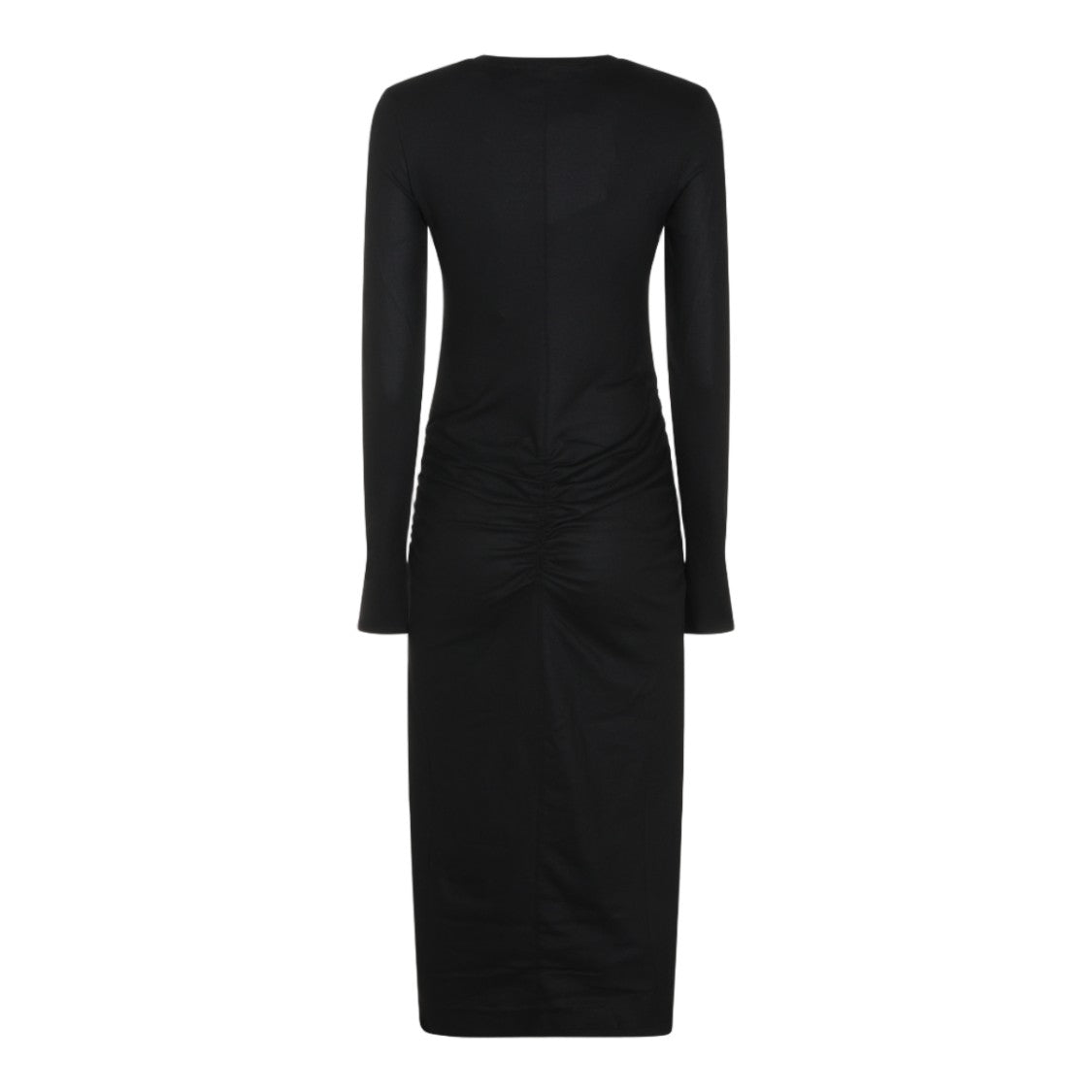 Isabel Marant Étoile Ruched Asymmetrical Hem Fitted Midi Dress