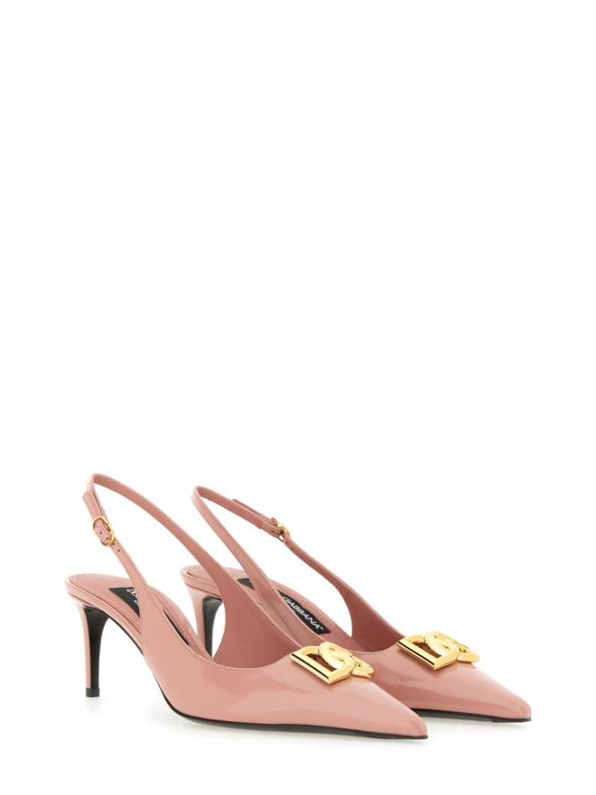 Dolce & Gabbana Pointed Toe Leather Slingback