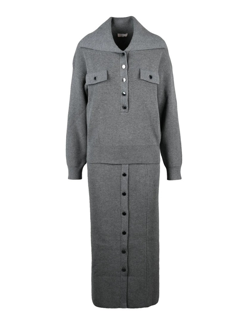Liu Jo Grey Viscose-Blend Knit Sets