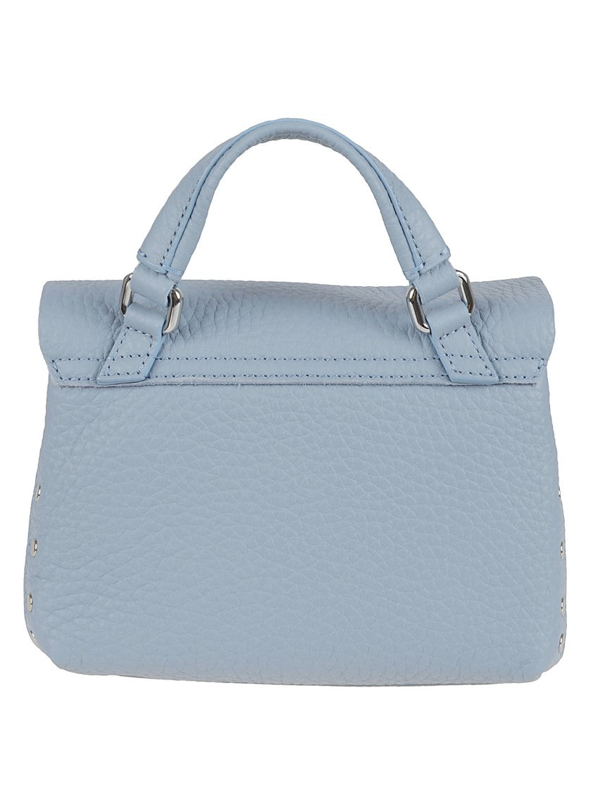Zanellato Textured Blue Calf Leather Crossbody Bag