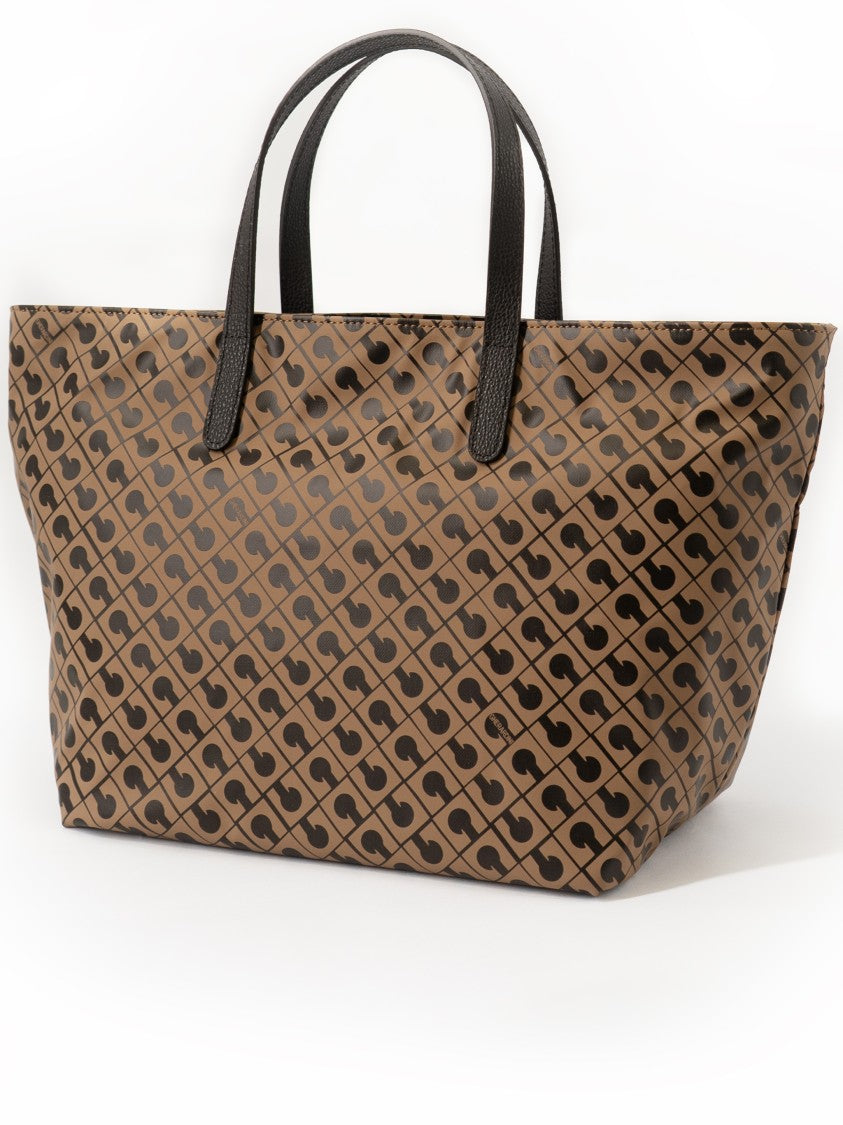 Gherardini Brown Trapezoidal Geometric Pattern Medium Shopper
