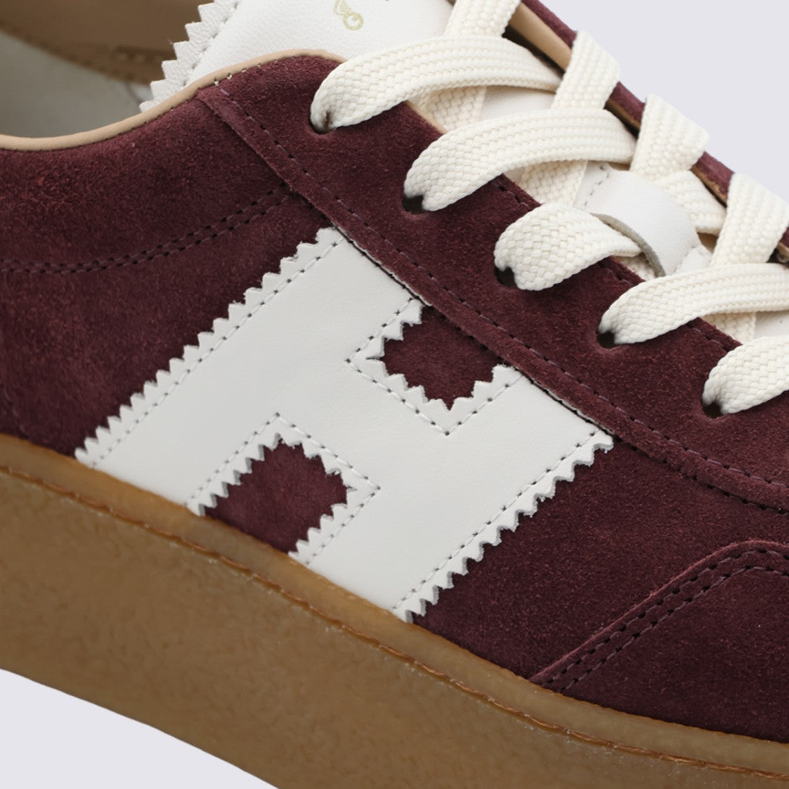 Hogan Burgundy Suede Sneakers With Signature Logo