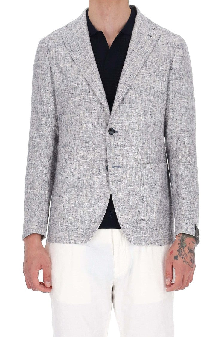 Tagliatore Montecarlo Textured Viscose-Cotton Blazer