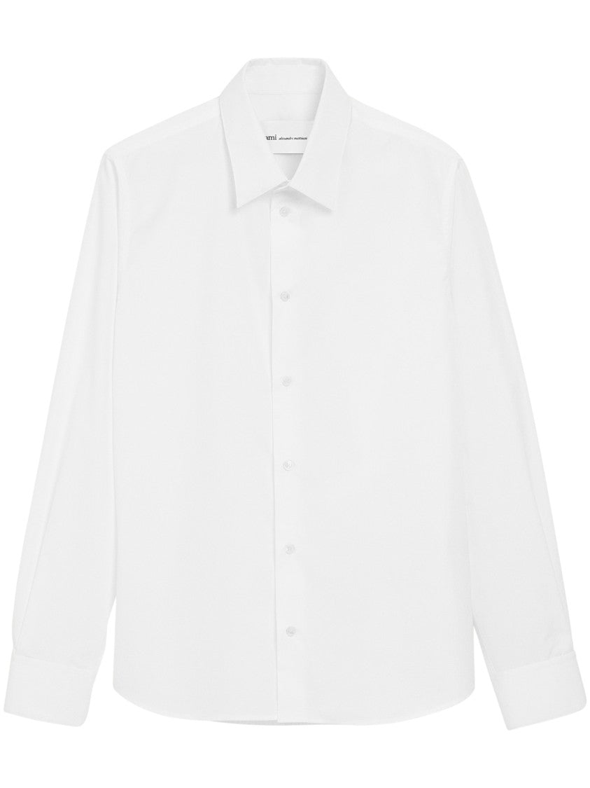 Ami Paris Crisp White Tailored Shirt With Pointed Collar
