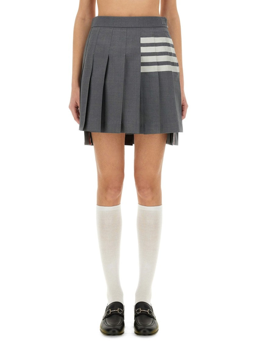 Thom Browne "4-Bar" Mini Pleated Skirt