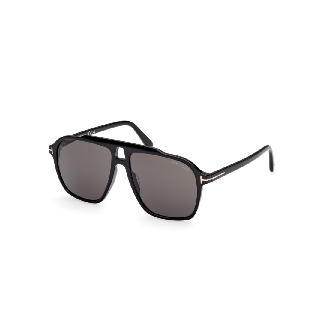 Tom Ford Oversized Square Frame Sunglasses With Glossy Black Acetate