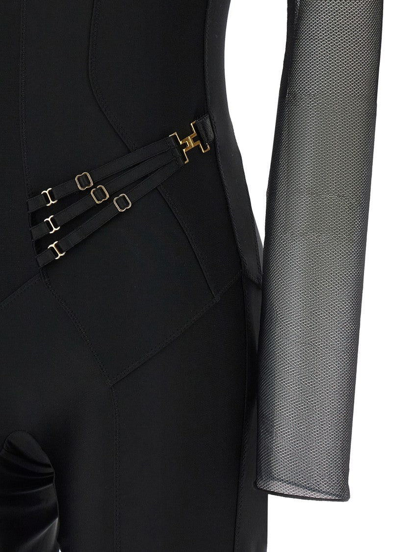 Elisabetta Franchi Jersey And Tulle Jumpsuit