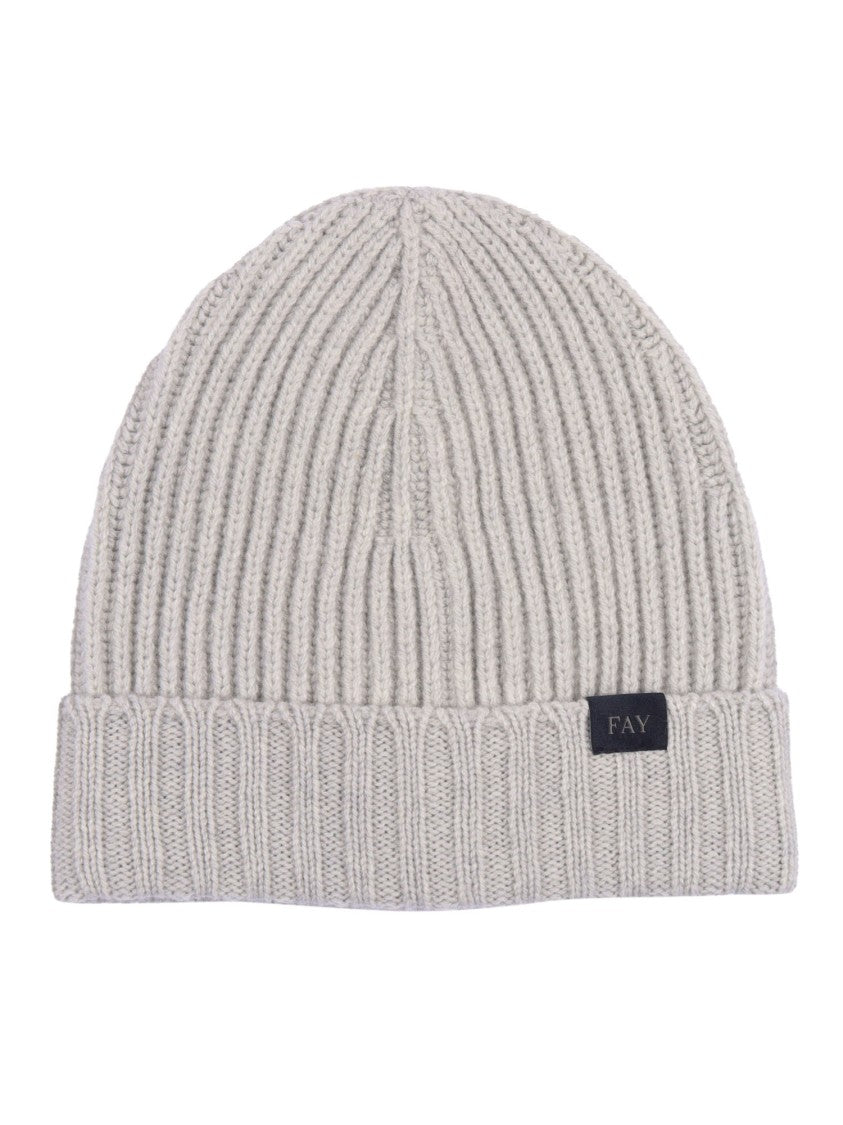 Fay Ribbed Knit Hat With Folded Cuff