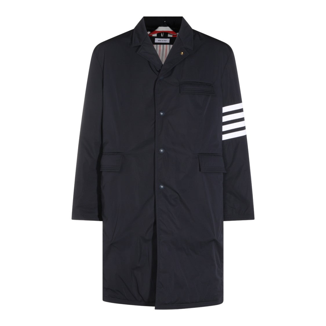 Thom Browne Navy Casual Jacket With Signature T-Bar Stripes