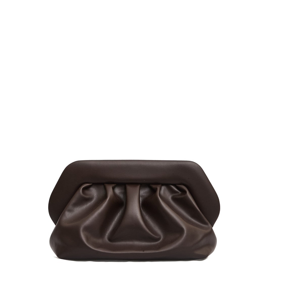 Themoirè Clutch Vegan Leather Marrone
