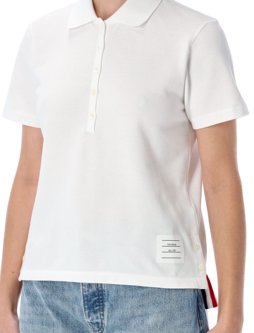 Thom Browne Relaxed Cotton Pique Stripe Polo