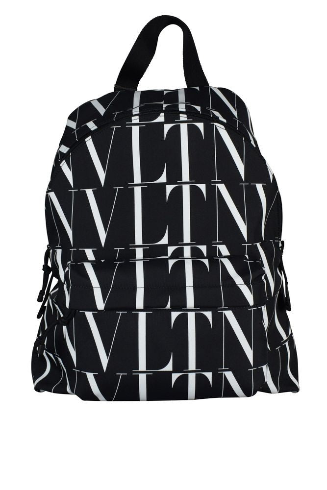 Valentino Garavani Black Nylon Backpack With Vltn Logo Print
