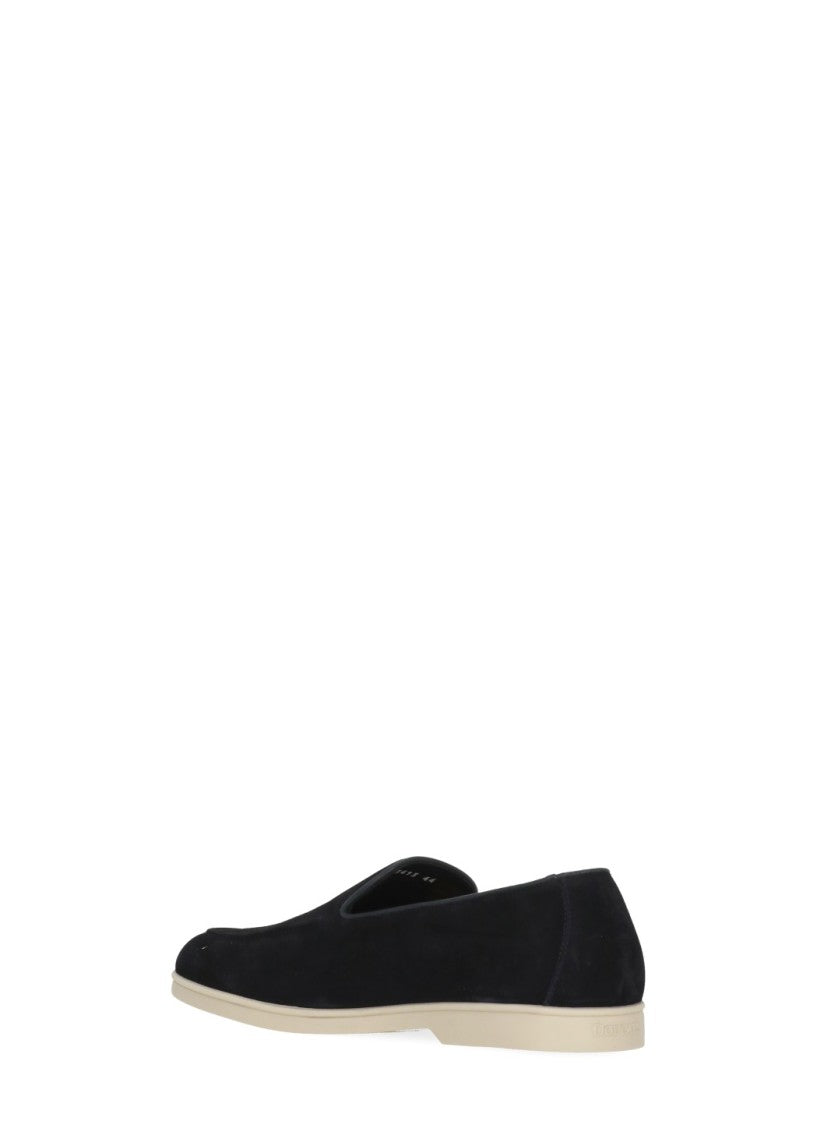 Doucal's Blue Suede Leather Loafers