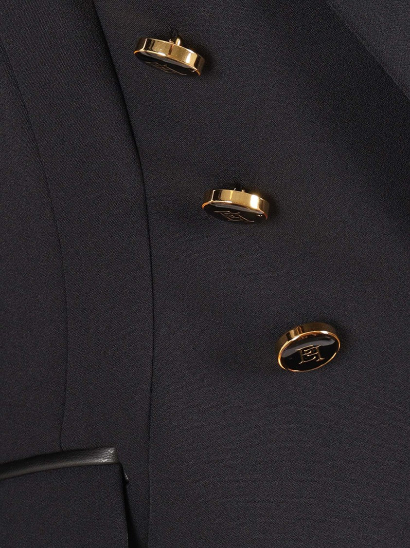 Elisabetta Franchi Double-Breasted Tailored Blazer With Gold-Tone Hardware