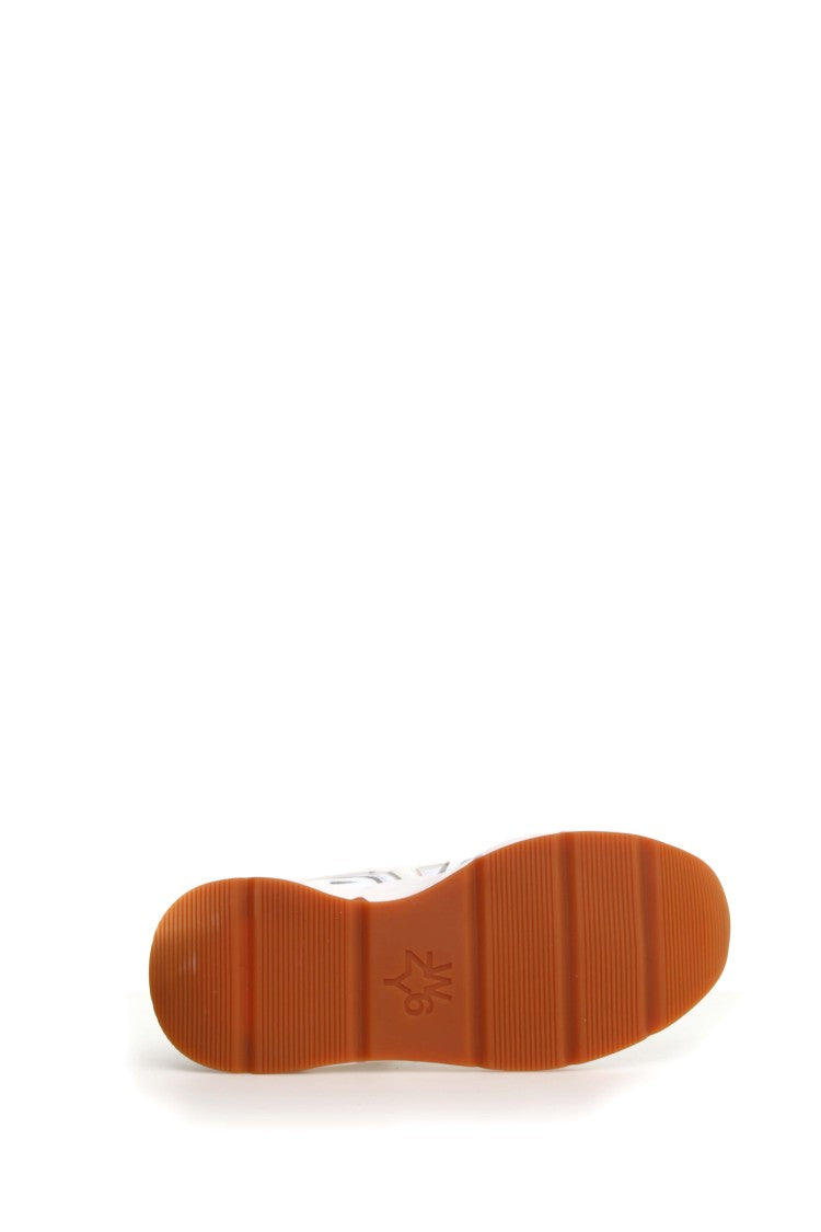 W6yz White Suede Technical Fabric Non-Slip Sneakers