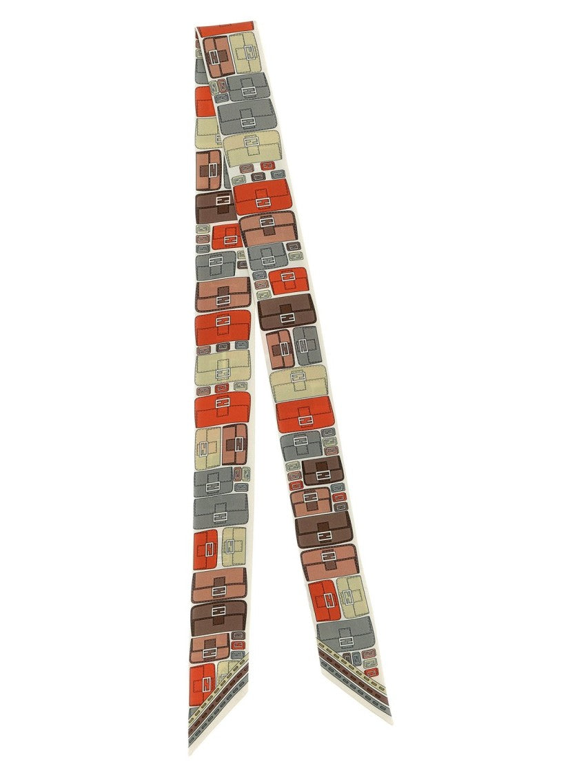 Fendi Silk Geometric Pattern Scarf