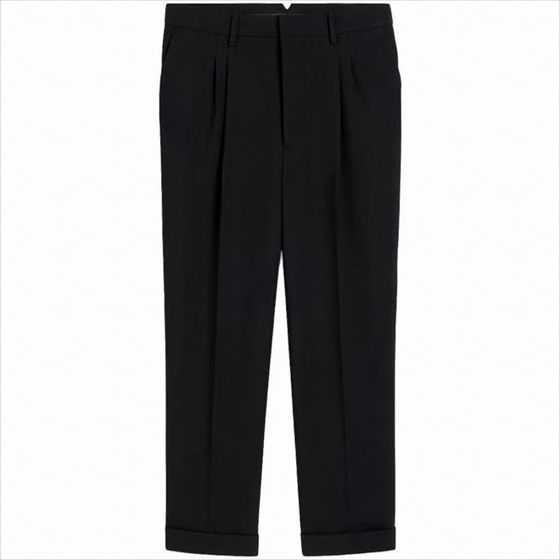 Ami Paris Tailored Black Wool Pants With High Waist