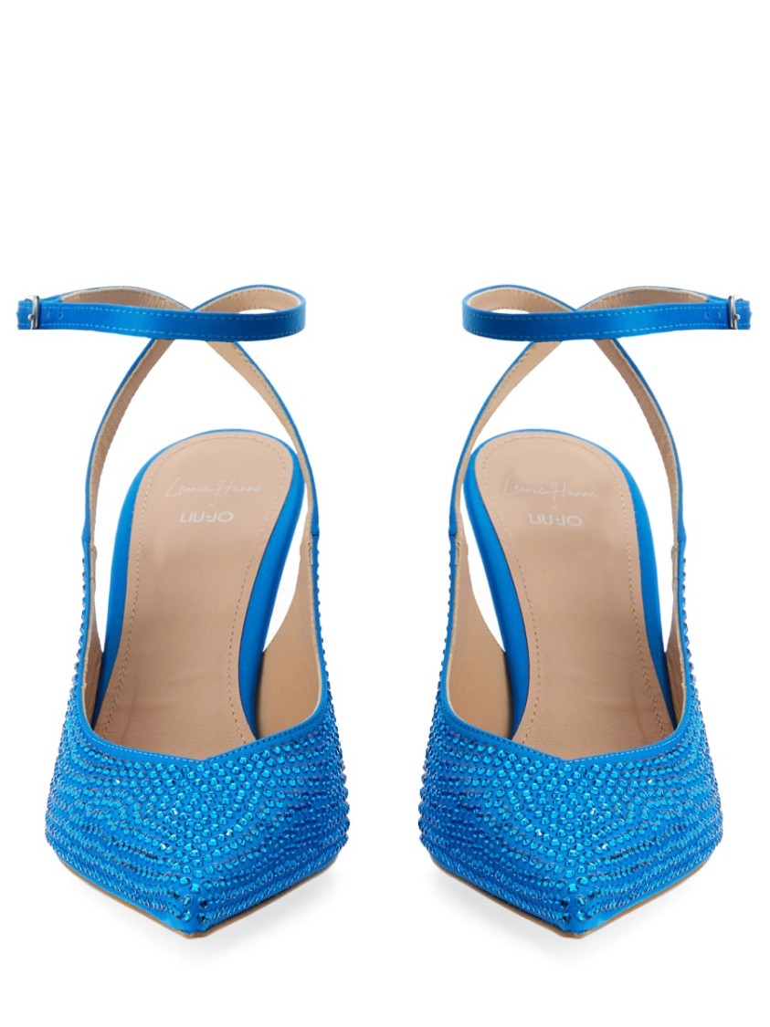 Leonie Hanne X Liu Jo Satin Slingback Heels With Hourglass Design