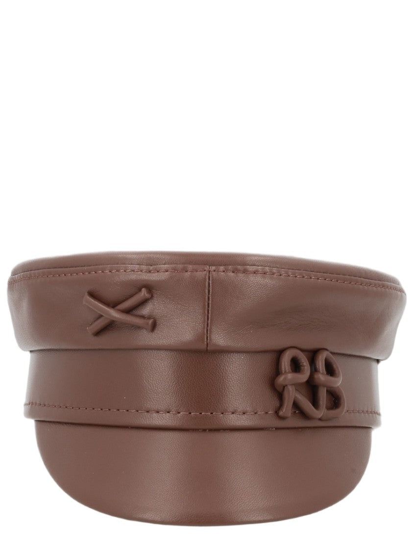 Ruslan Baginskiy Backer Boy Structured Curved Brim Leather Hat