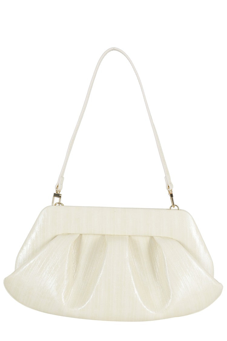 Themoirè Cream Bios Baguette Striped Vegan-Leather Shoulder Bag