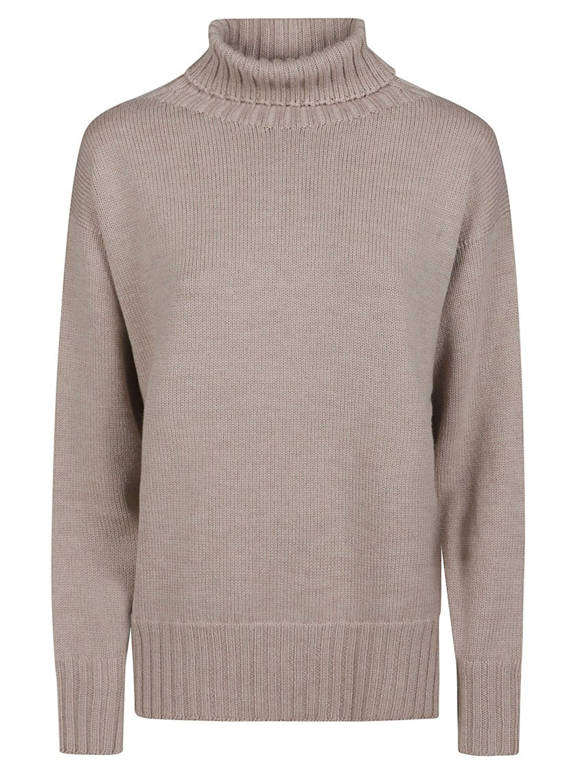 Drumohr Relaxed Fit High Turtleneck Sweater With Finely Ribbed Texture