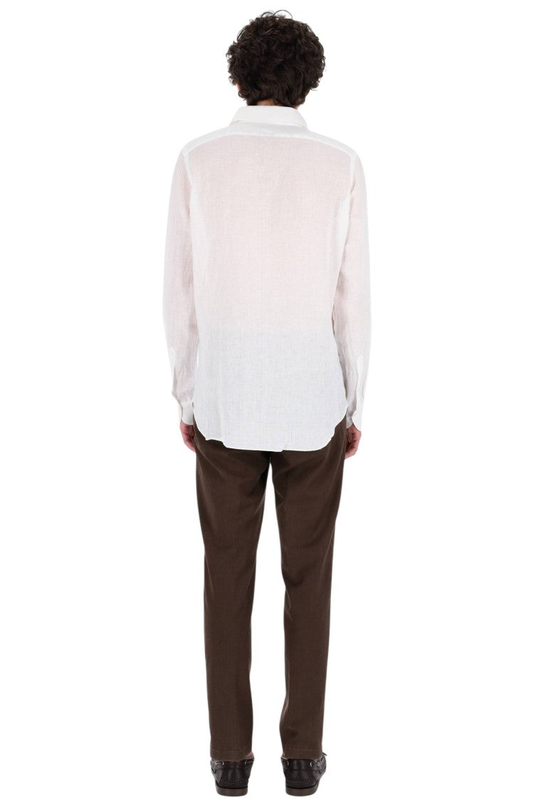 Finamore Gaeta Ustica Collar Linen Casual Shirt