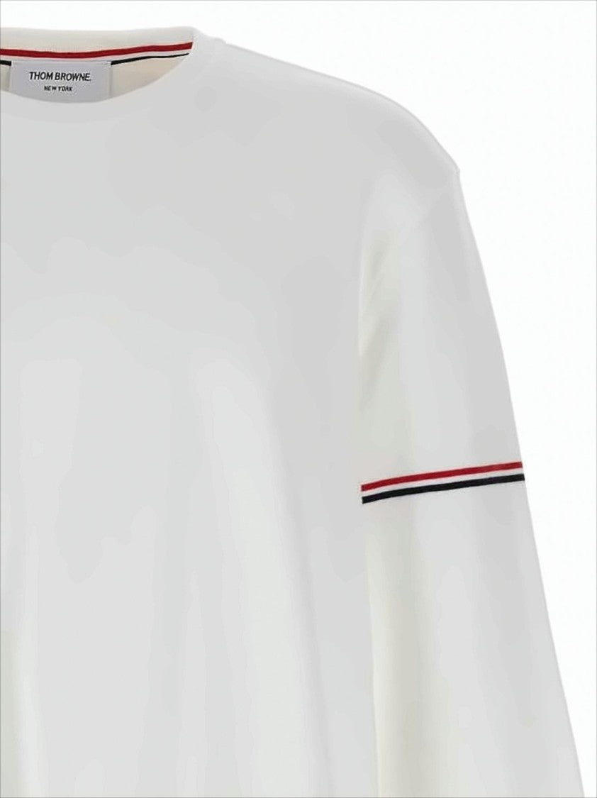 Thom Browne Long-Sleeve Cotton T-Shirt With Signature Stripe Details
