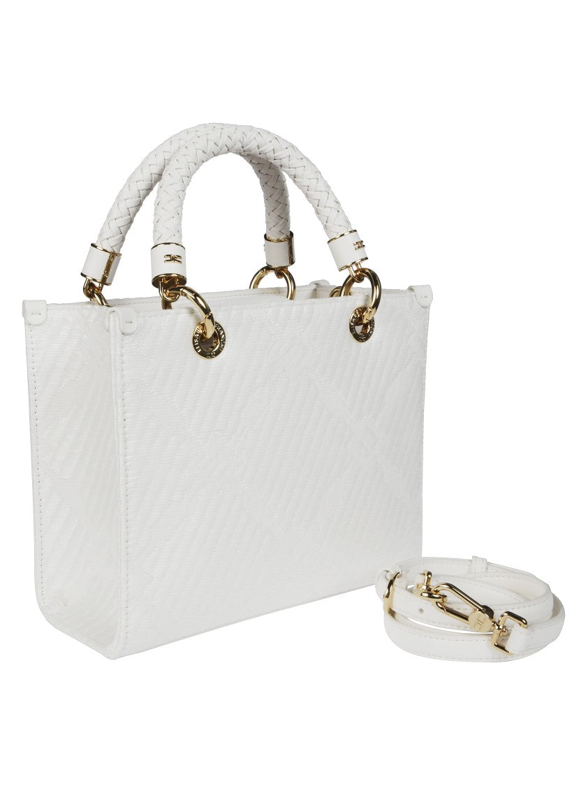 Elisabetta Franchi Structured Rectangular Handbag With Braided Handles