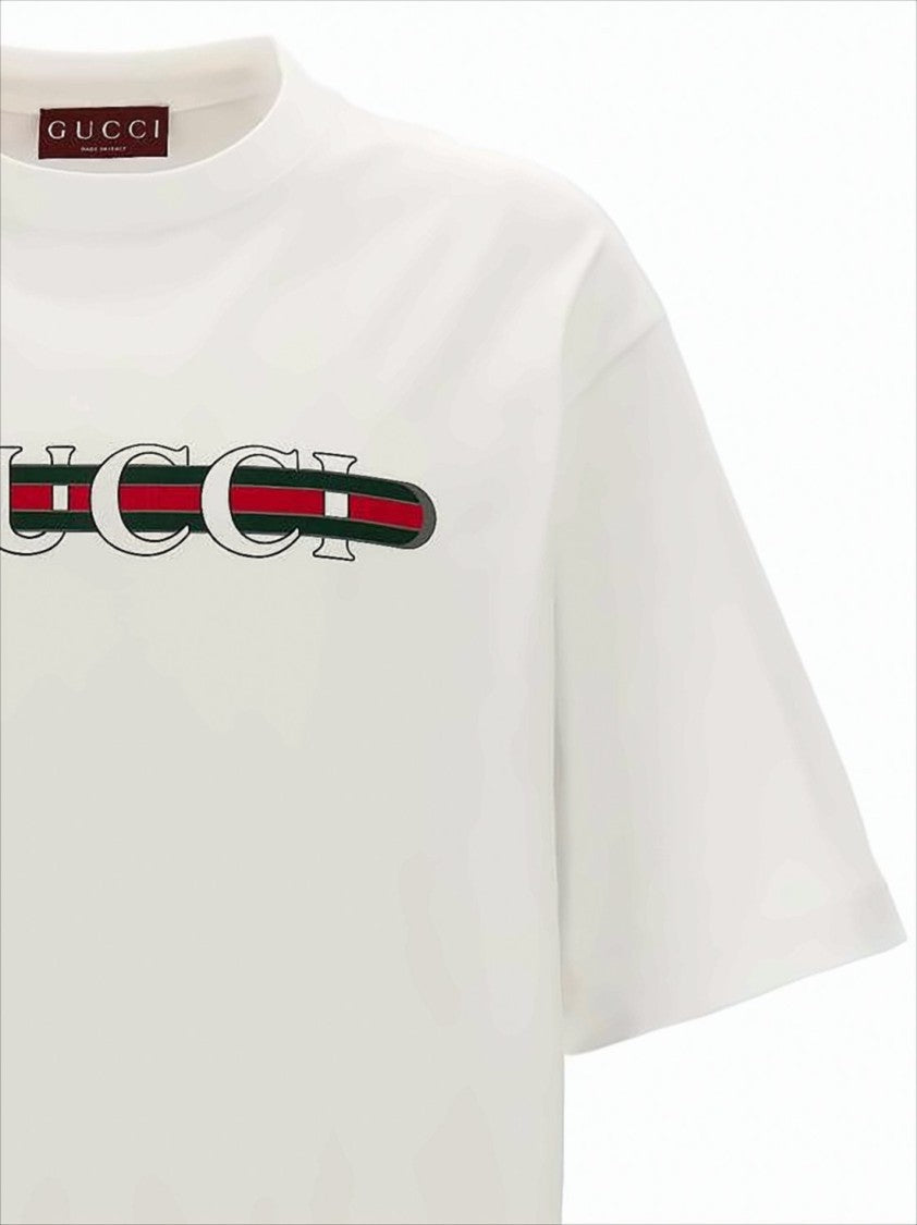 Gucci Relaxed Fit Short-Sleeved Crew Neck T-Shirt With Bold Stripe Design