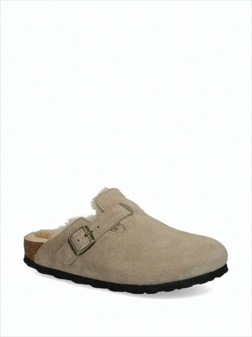 Birkenstock Suede Slip-On Mules With Adjustable Buckle Strap